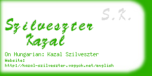 szilveszter kazal business card